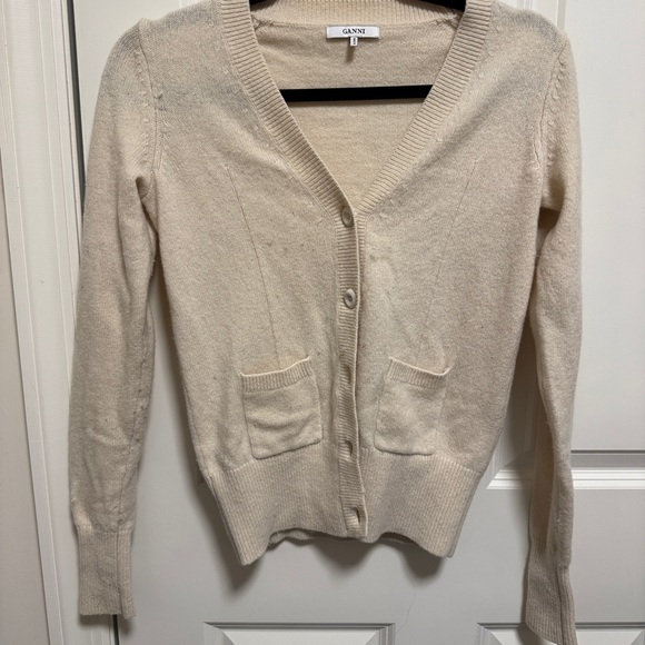 Ganni Off-White Women's Cardigan - Picture 1 of 3